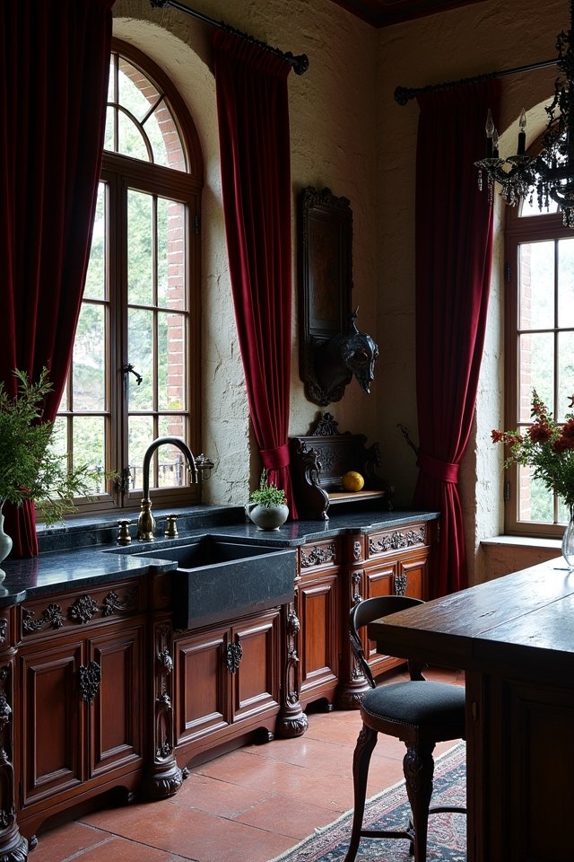 gothic kitchen rich textures