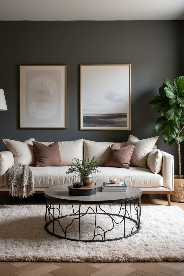 gray accent wall elegance