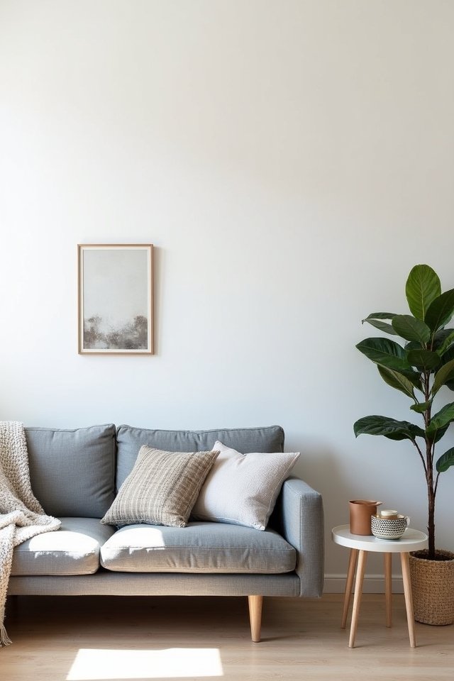 gray couch minimalism elegance