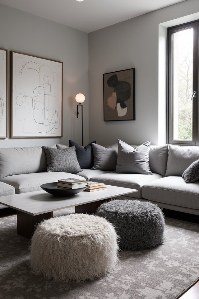 gray poufs enhance living spaces