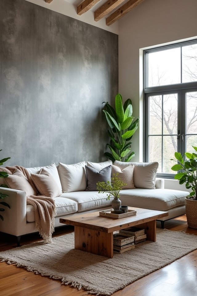 gray wallpaper adds warmth