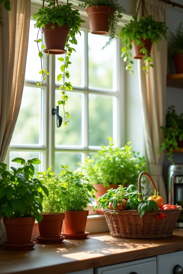 green herbs enhance kitchens