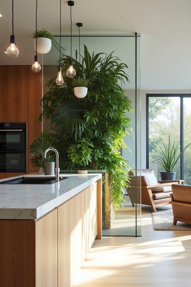 greenery as decorative partitions