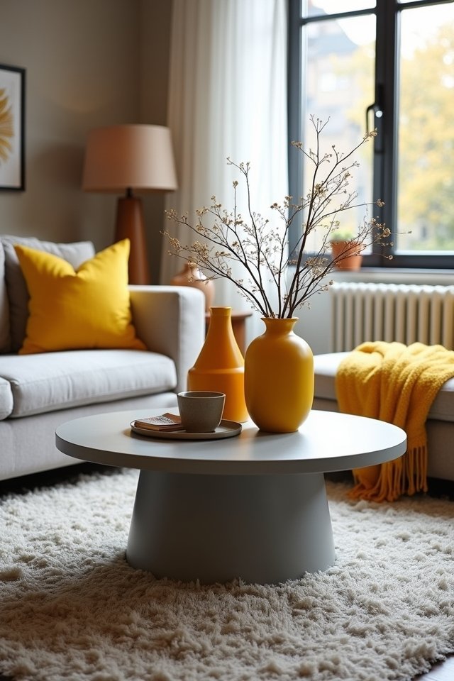 grey coffee table accents
