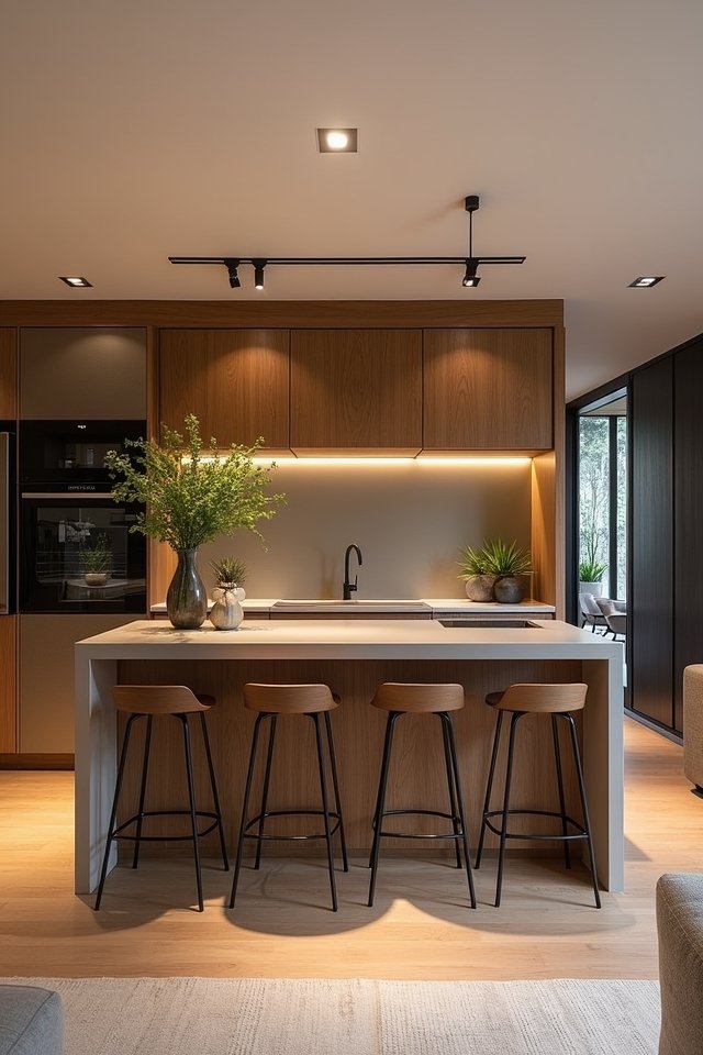 half wall with countertop functionality