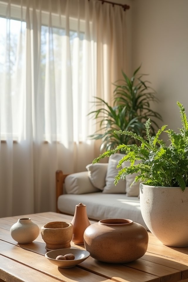 handcrafted ceramics enhance decor
