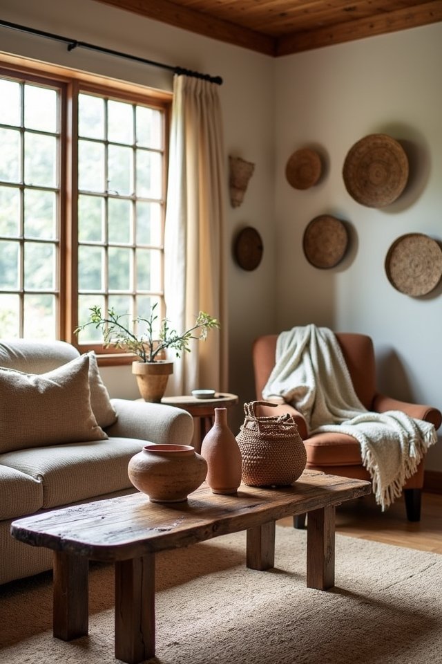 handcrafted decor adds warmth