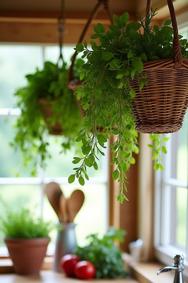 hanging herb basket display