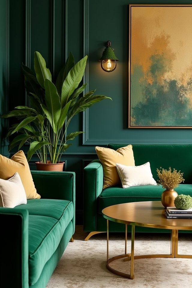 harmonious green and gold