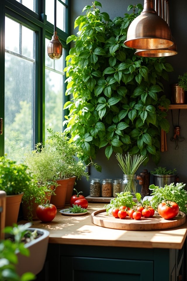 herb wall for fresh ingredients