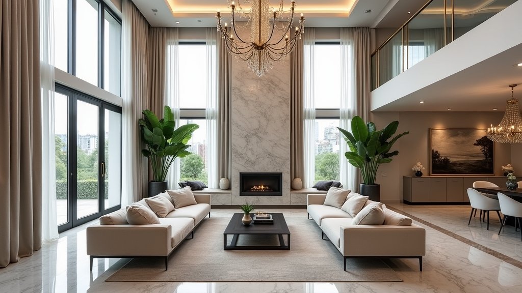 high ceiling luxury decor