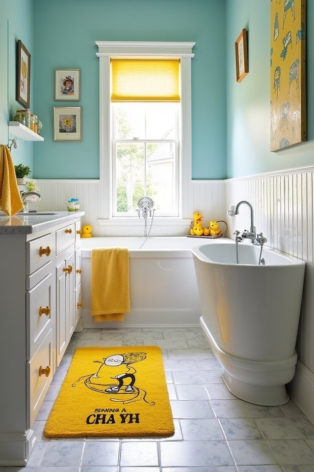 humorous and cozy bath mats