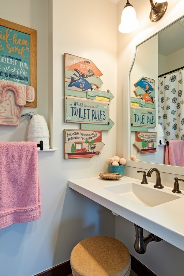 humorous bathroom decor signs