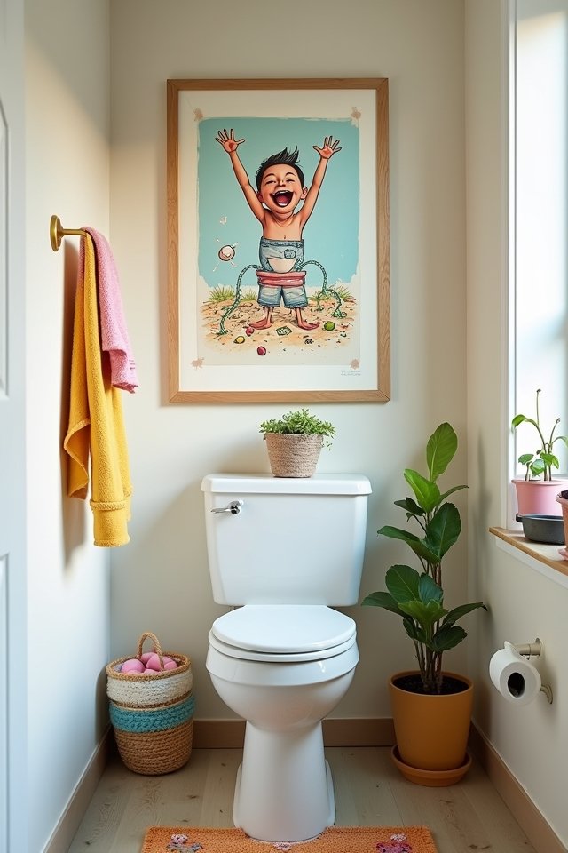 humorous bathroom wall art