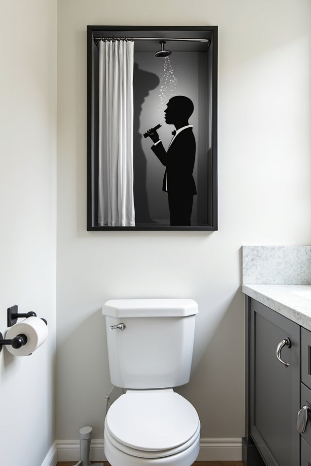 humorous shower curtain design