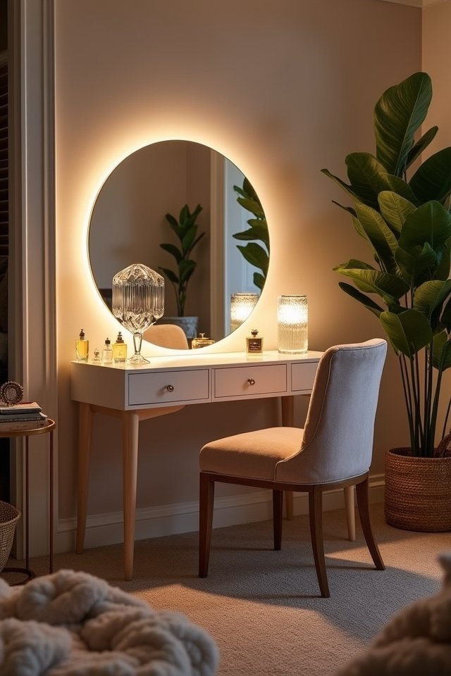 illuminated vanity table features