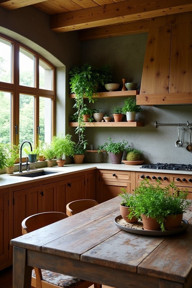 incorporate vibrant kitchen greenery