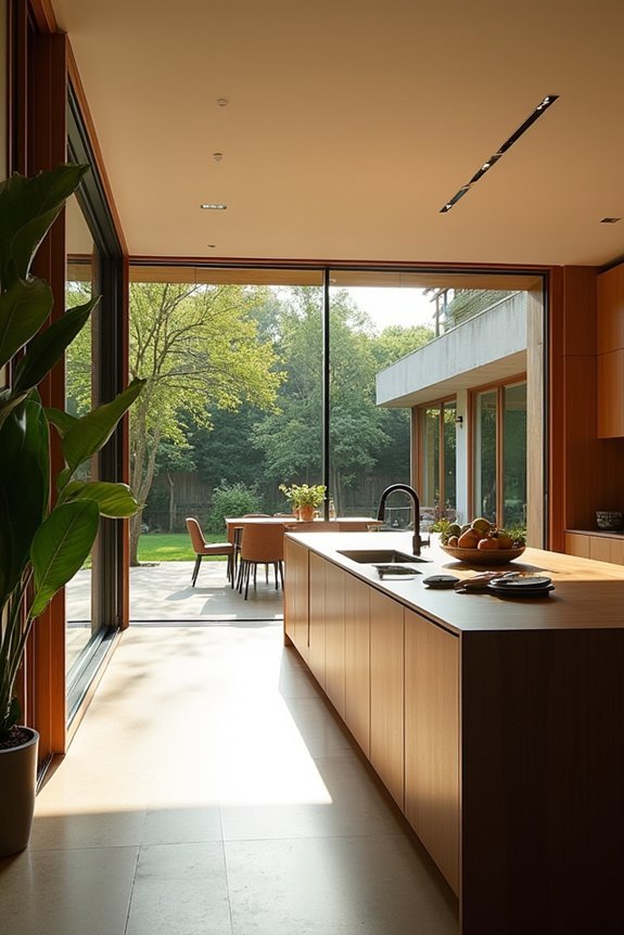 indoor outdoor kitchen connection