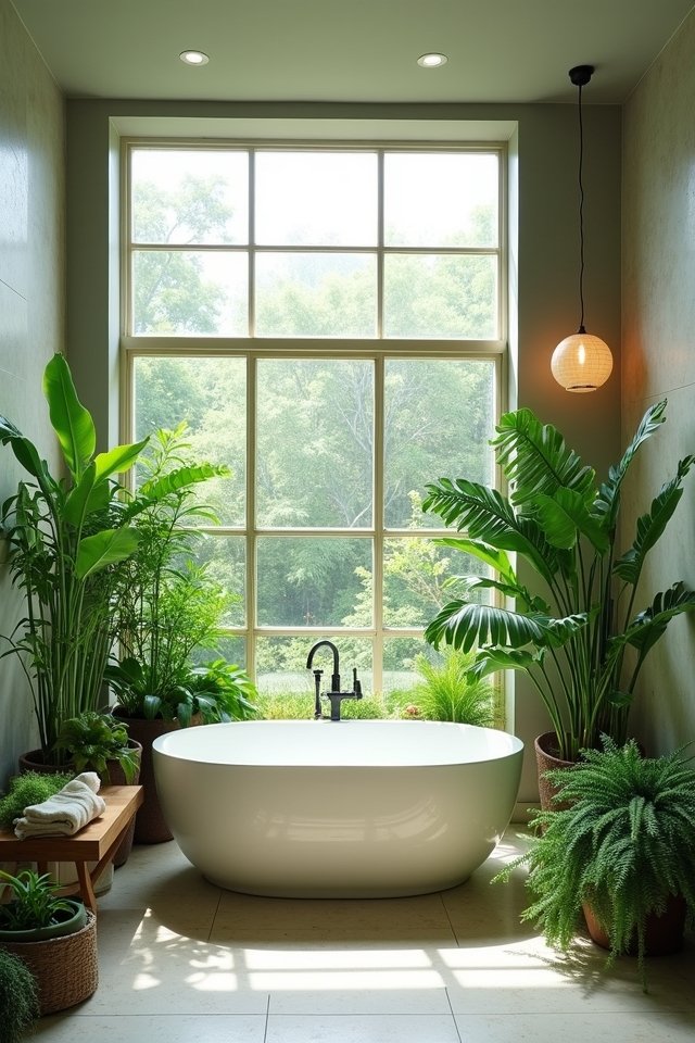indoor plants enhance bathrooms