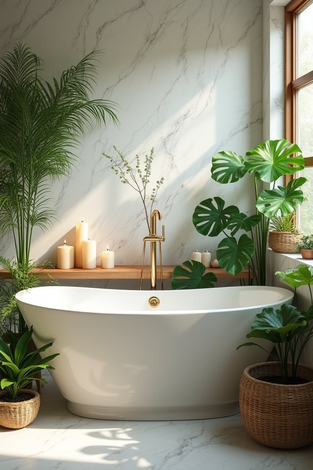 indoor plants enhance bathrooms