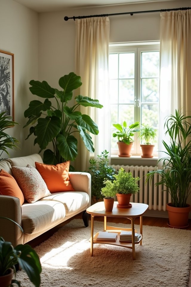 indoor plants enhance living room