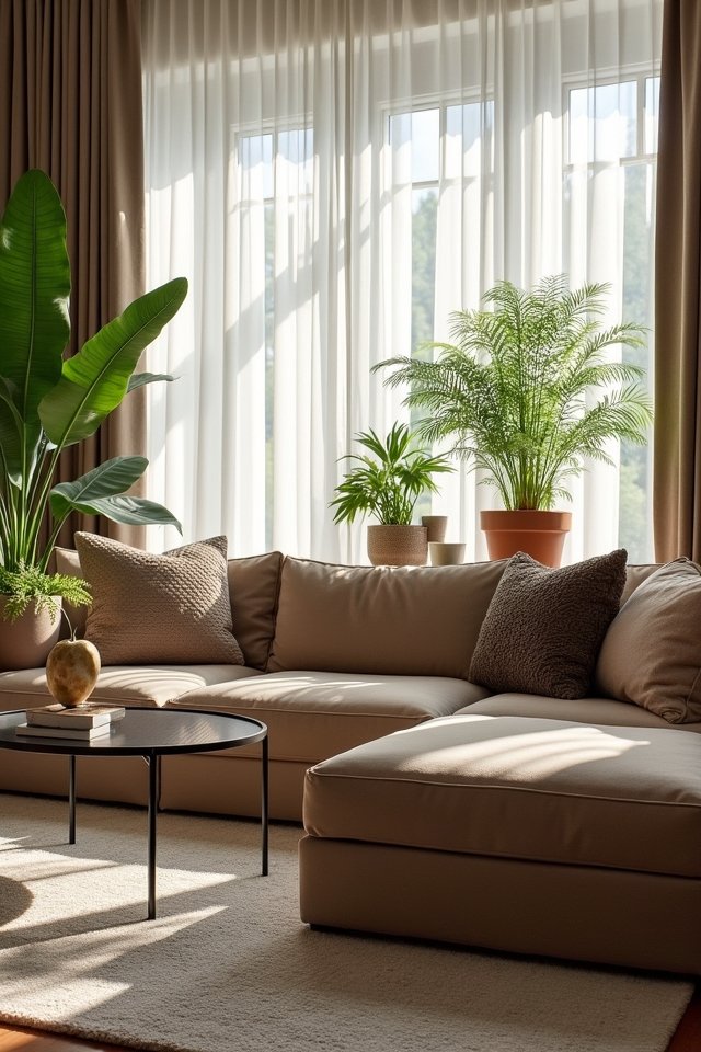 indoor plants for taupe interiors