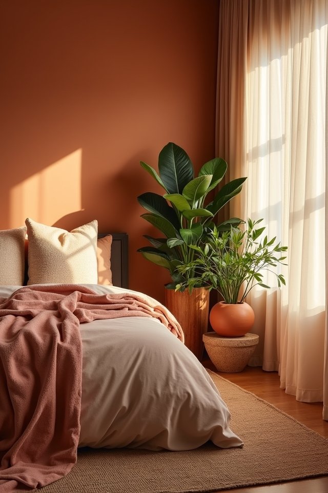 indoor plants in terracotta