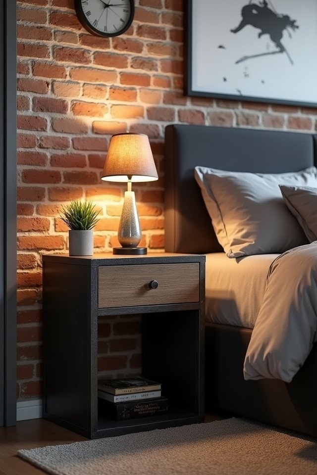 industrial black nightstand essentials