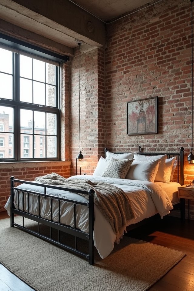 industrial chic bedroom sanctuary