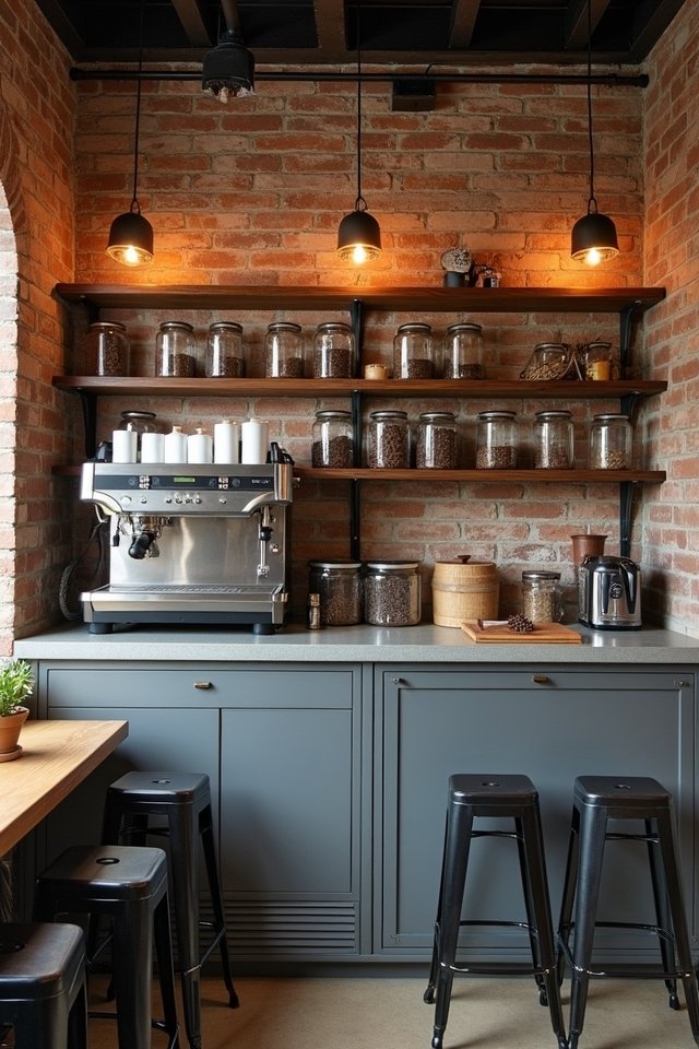 industrial coffee bar aesthetics