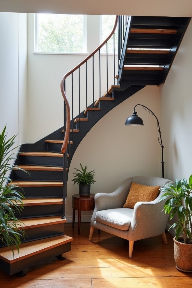 industrial exposed steel staircase