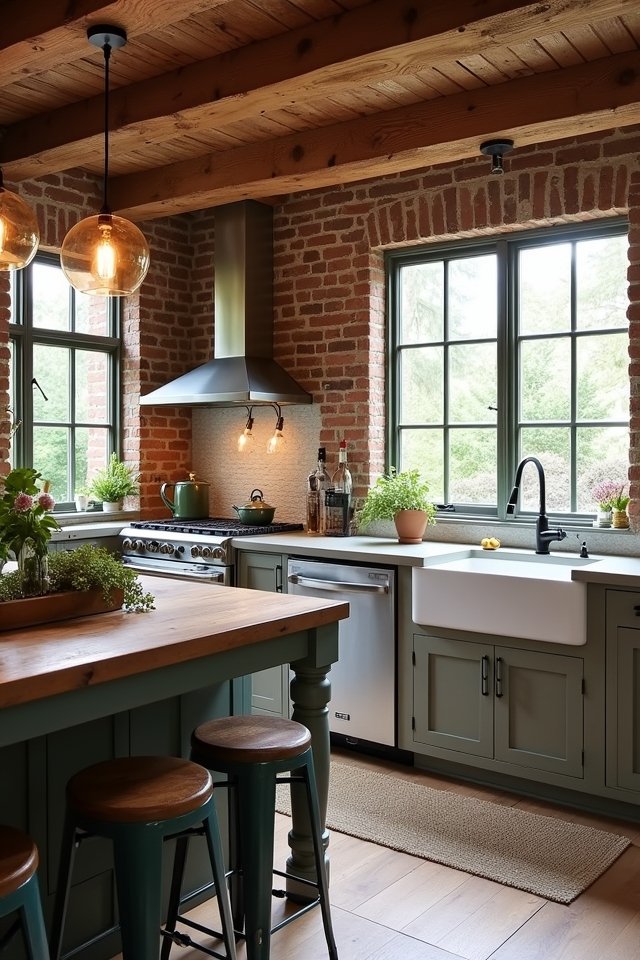 industrial farmhouse kitchen fusion