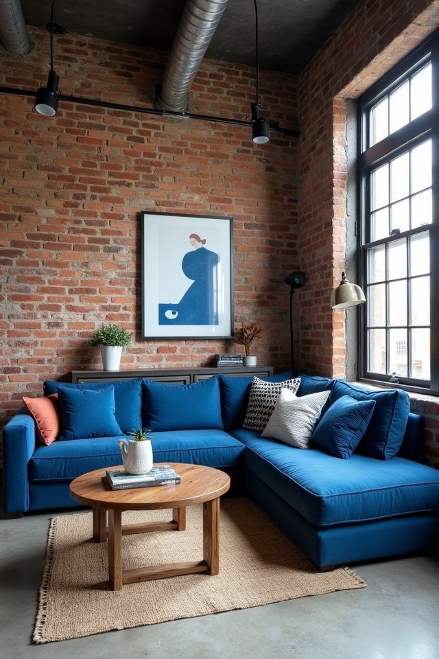 industrial loft with blue