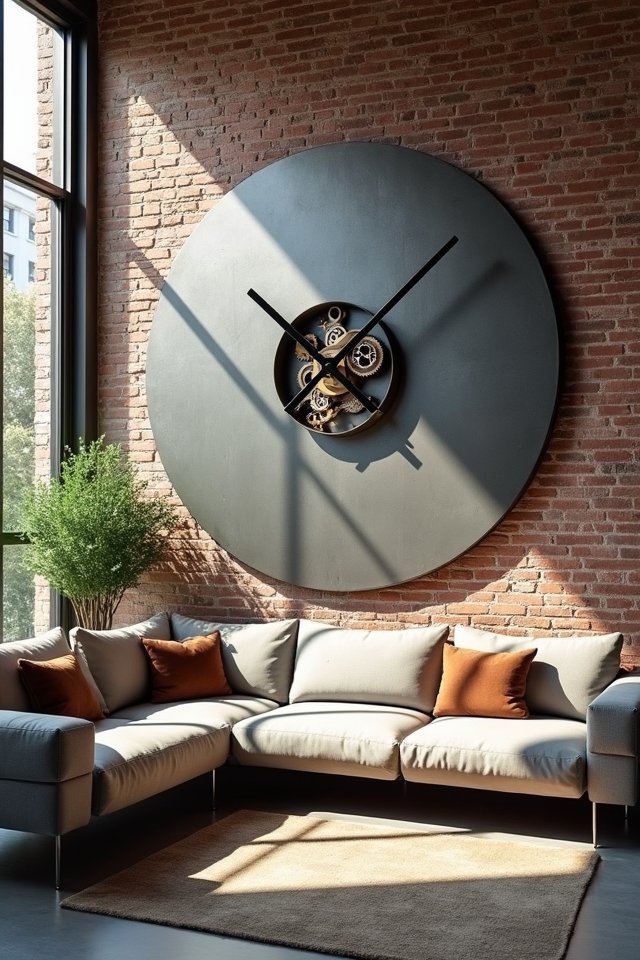 industrial metal concrete clocks