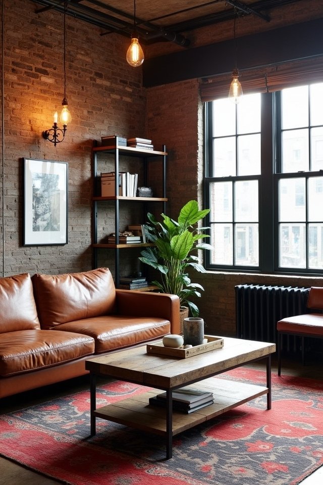 industrial style living room accents