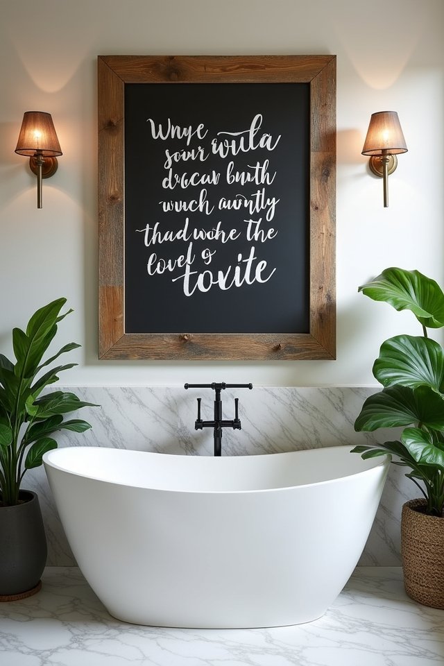 inspirational bathroom quote boards