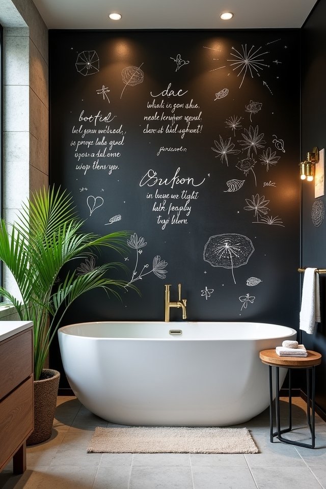 interactive chalkboard bathroom wall