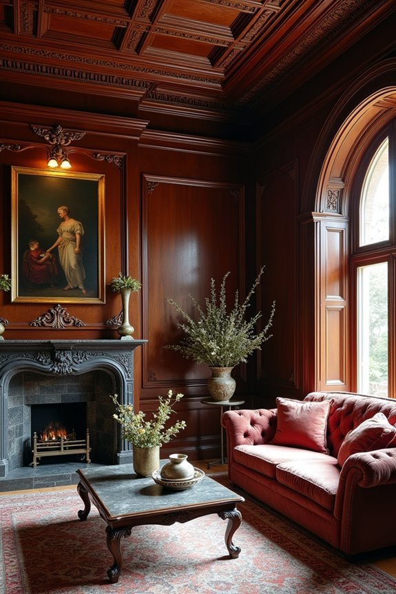 intricate woodwork adds elegance
