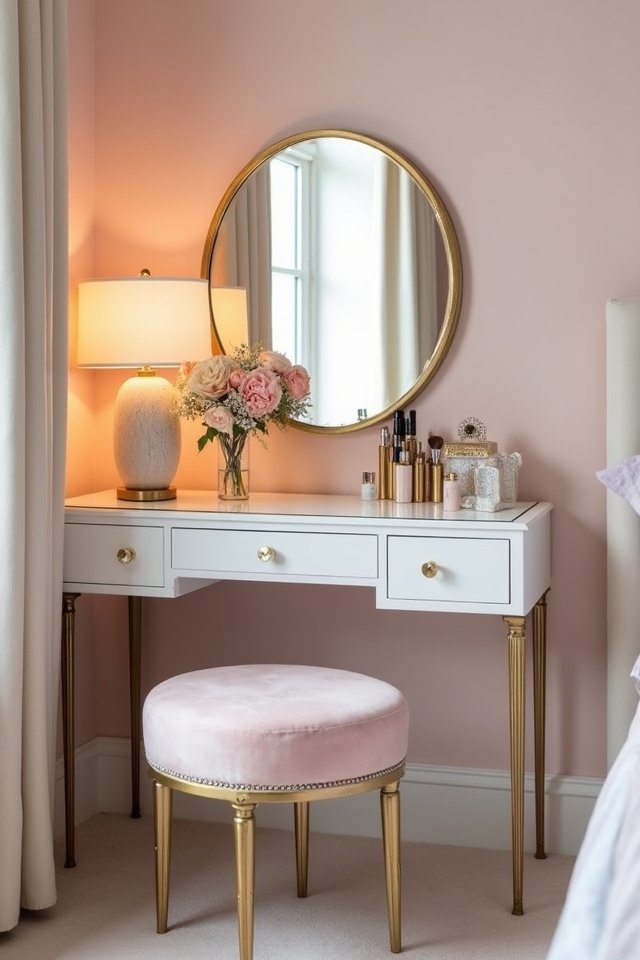 inviting and cozy makeup nook