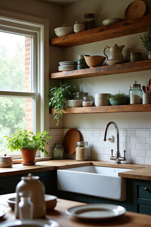 inviting open kitchen shelving
