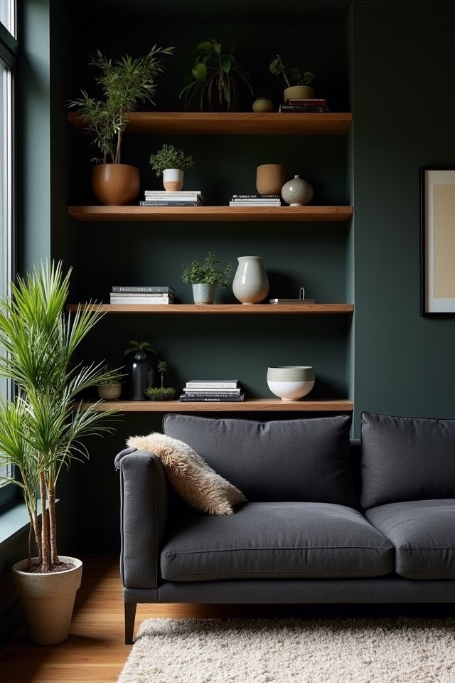 inviting open shelving display