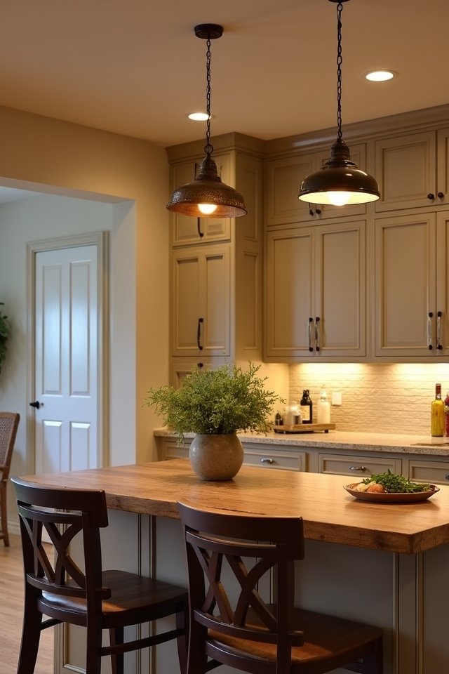 inviting warm kitchen lighting