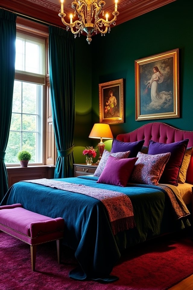 jewel inspired luxurious bedroom decor