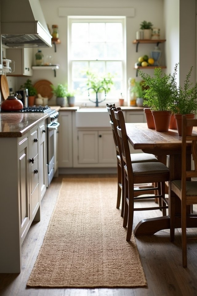 jute rug adds rustic charm