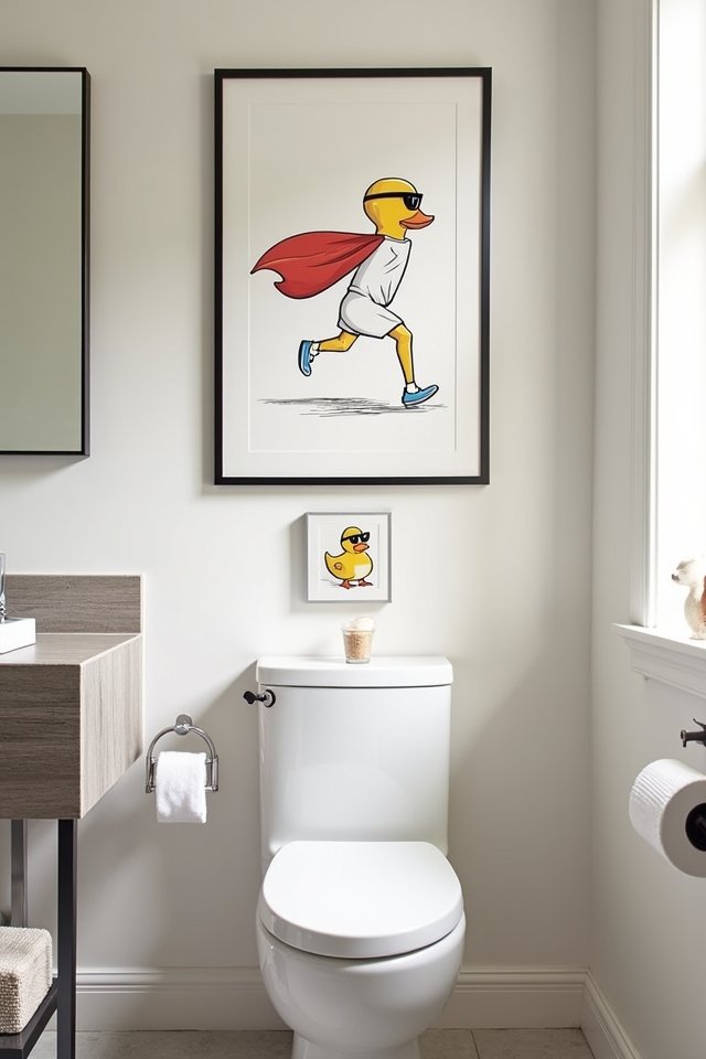laughter filled bathroom decor