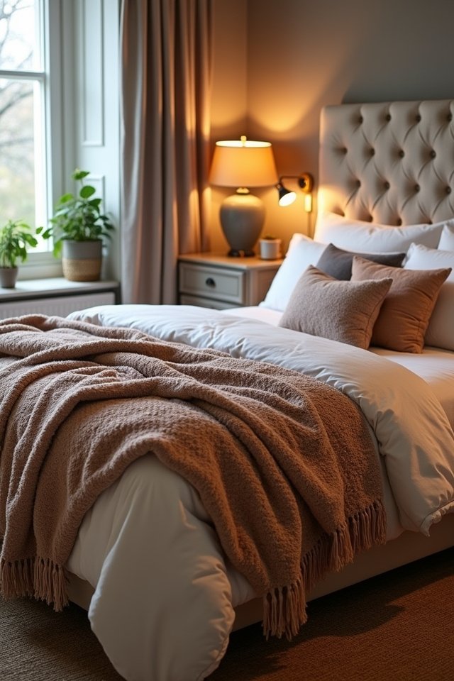 layered cozy blanket textures