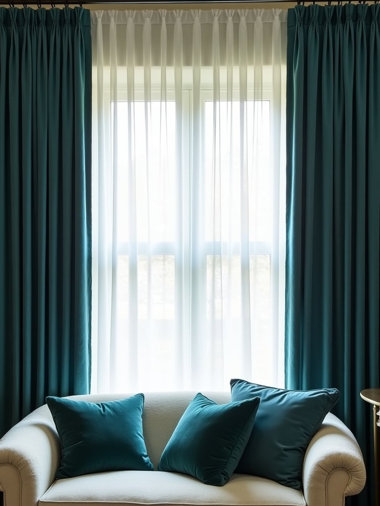 layered curtains create warmth