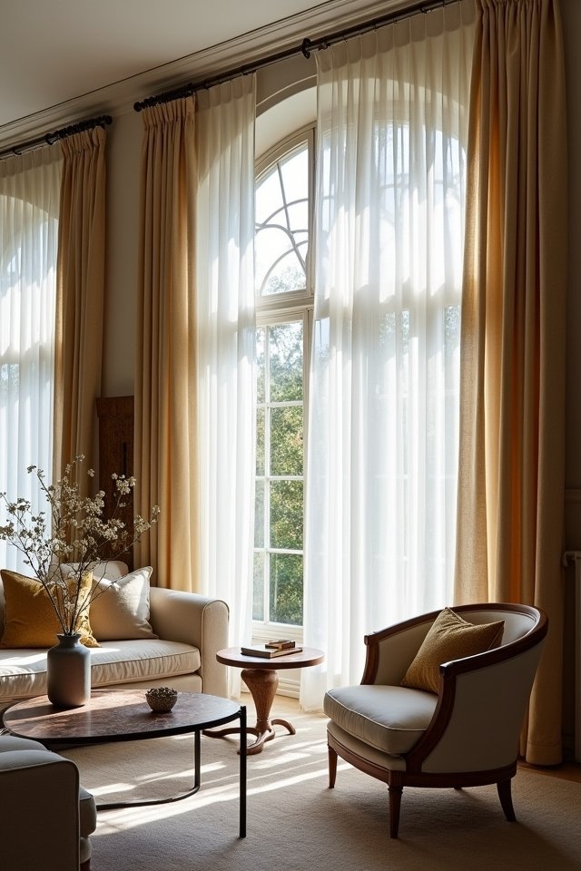 layered curtains for coziness