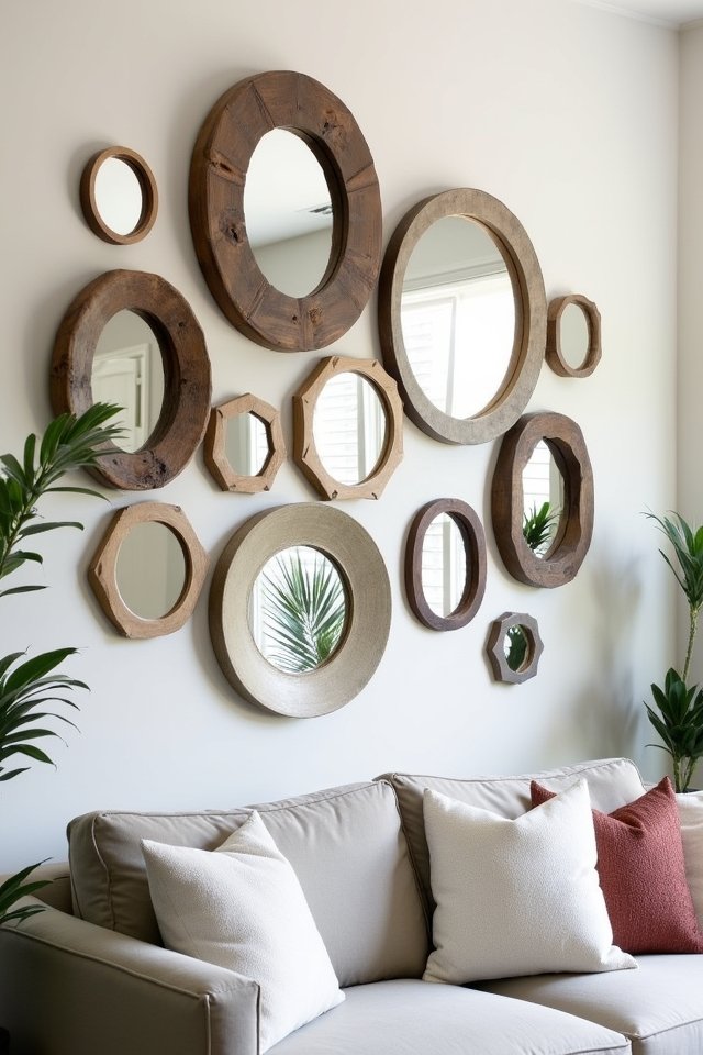 layered eclectic mirror arrangement