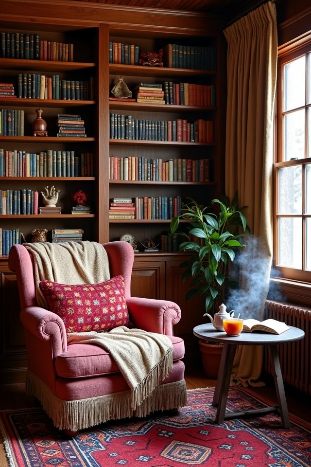 layered ethnic rugs warmth